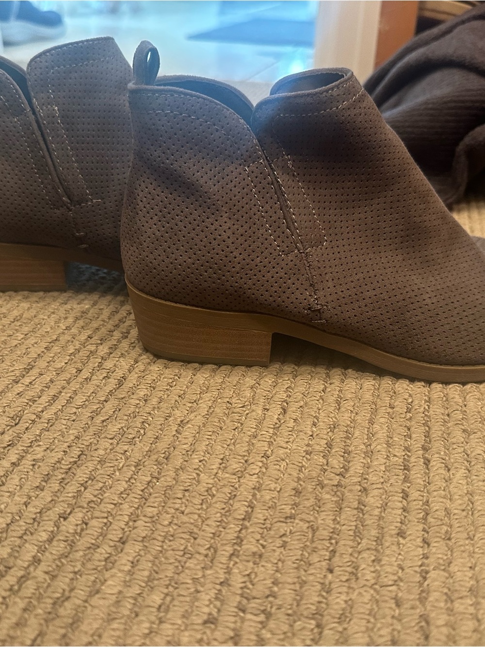 Women's Taupe Perforated Ankle Boots